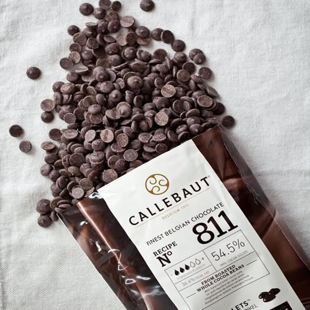 شوكلت كاليبوت Callebaut الداكنة 811 | شوكولاتة بلجيكي فاخرة لجميع الوصفات - 1 كجم - الصورة 2